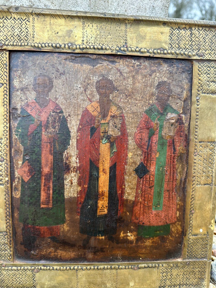 Russian Icon The Three Hierarchs 19th-photo-4