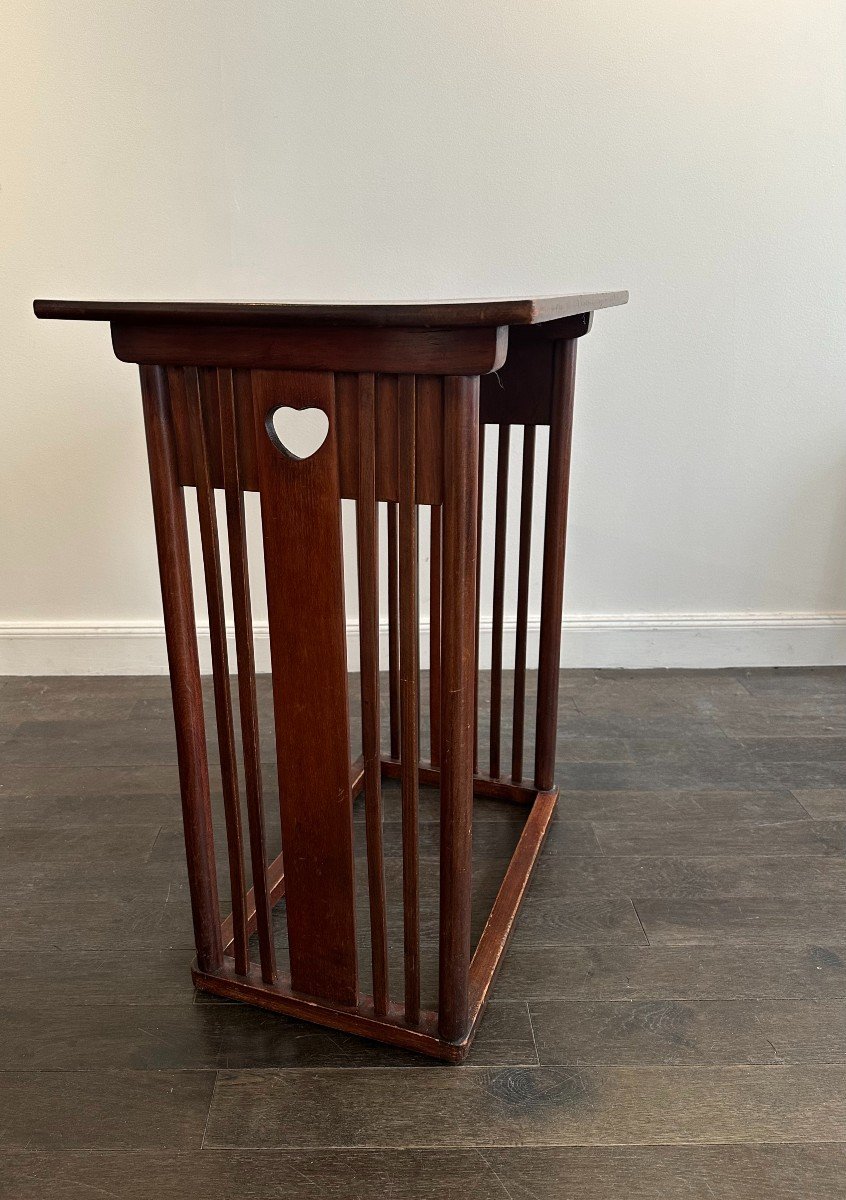 Charming Side Table In Mahogany Stained Beech Circa 1900-photo-2