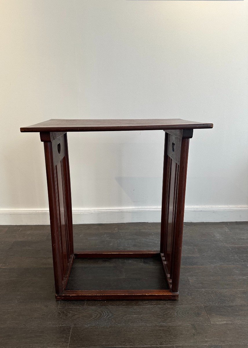 Charming Side Table In Mahogany Stained Beech Circa 1900-photo-1