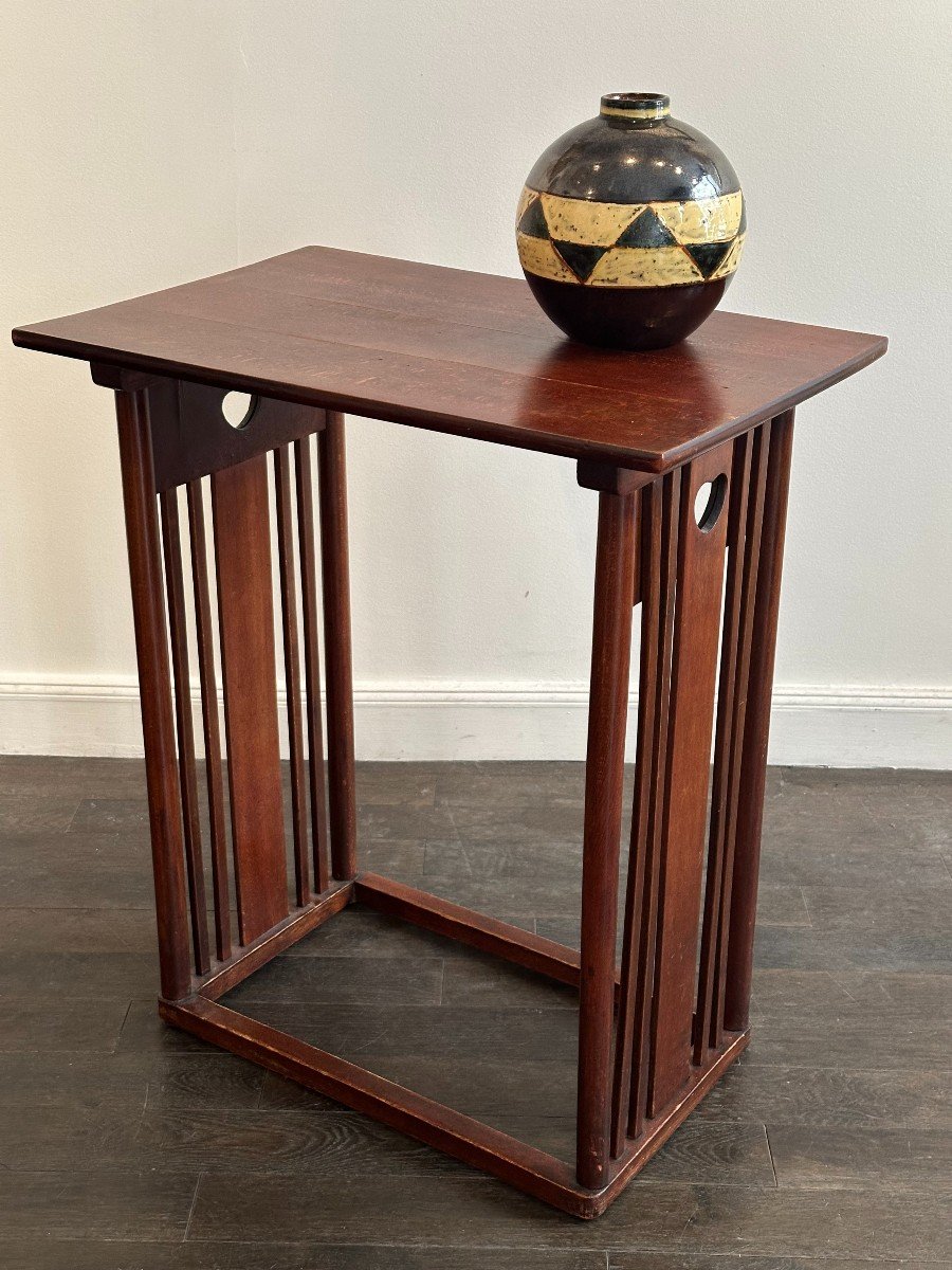 Charming Side Table In Mahogany Stained Beech Circa 1900