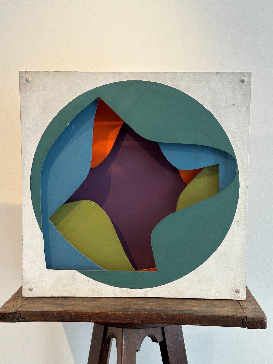 Abstraction Géométrique De Christian De Cambière , Signée Et Datée 1987 Au Revers