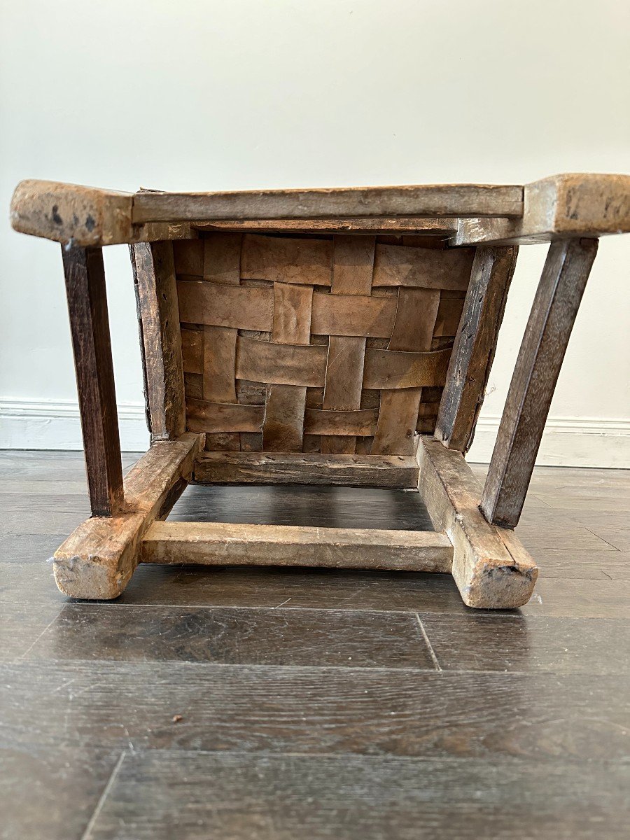 Ashanti (ghana) Chair In Wood And Leather Circa 1900 -photo-8