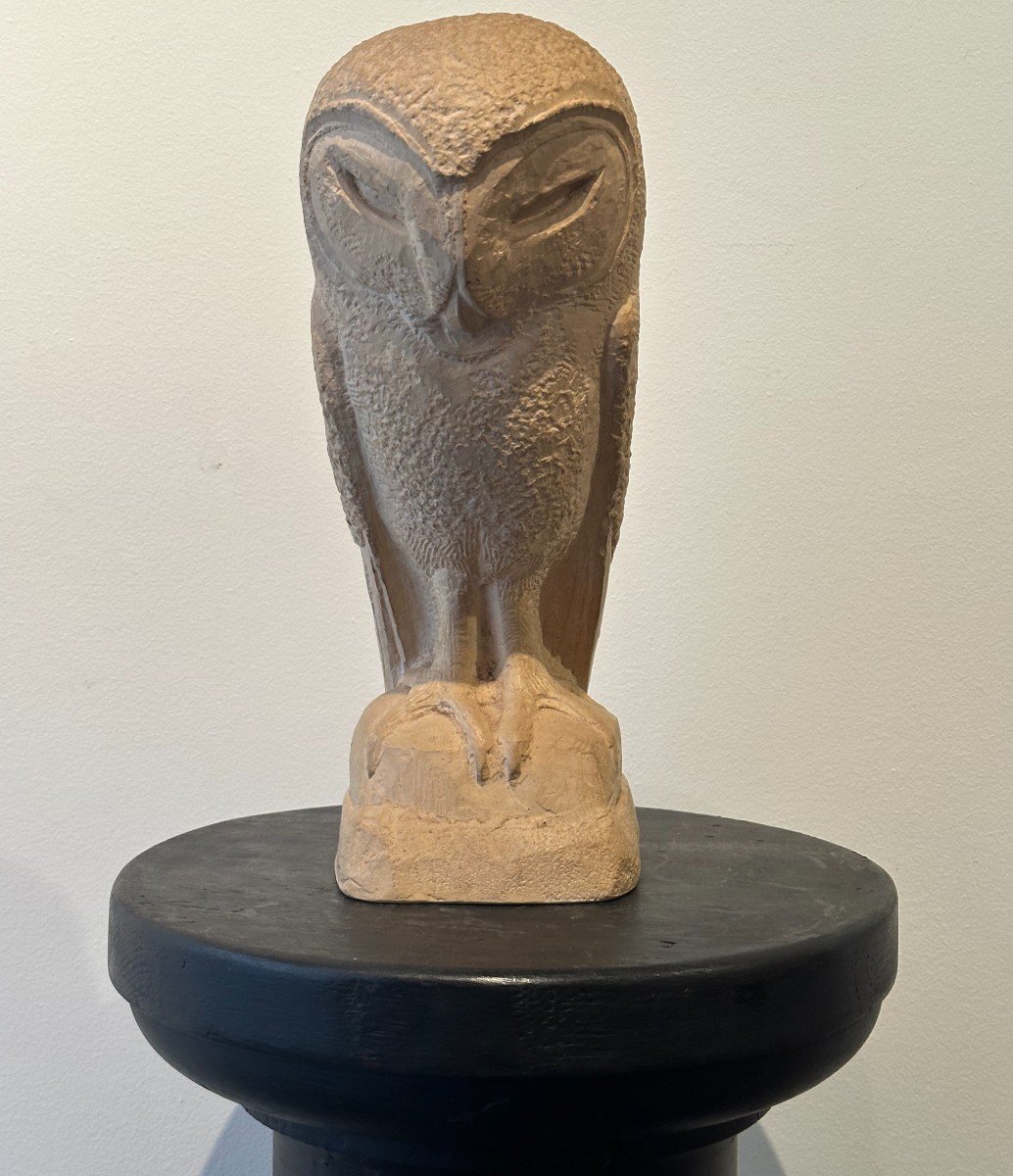 Barn Owl, Terracotta Sculpture By André Abbal Circa 1930