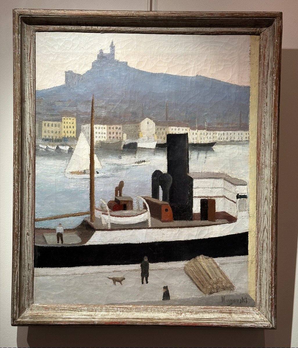 The Port Of Marseille Oil On Canvas By André Nagorski Circa 1925