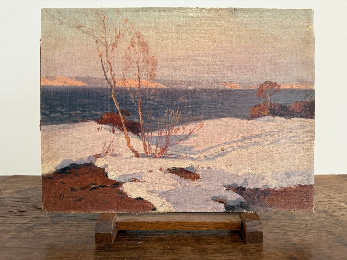 Paysage , Huile Sur Toile Marouflée Sur Carton , d'Aleksei Vasilievich Hanzen  -photo-2