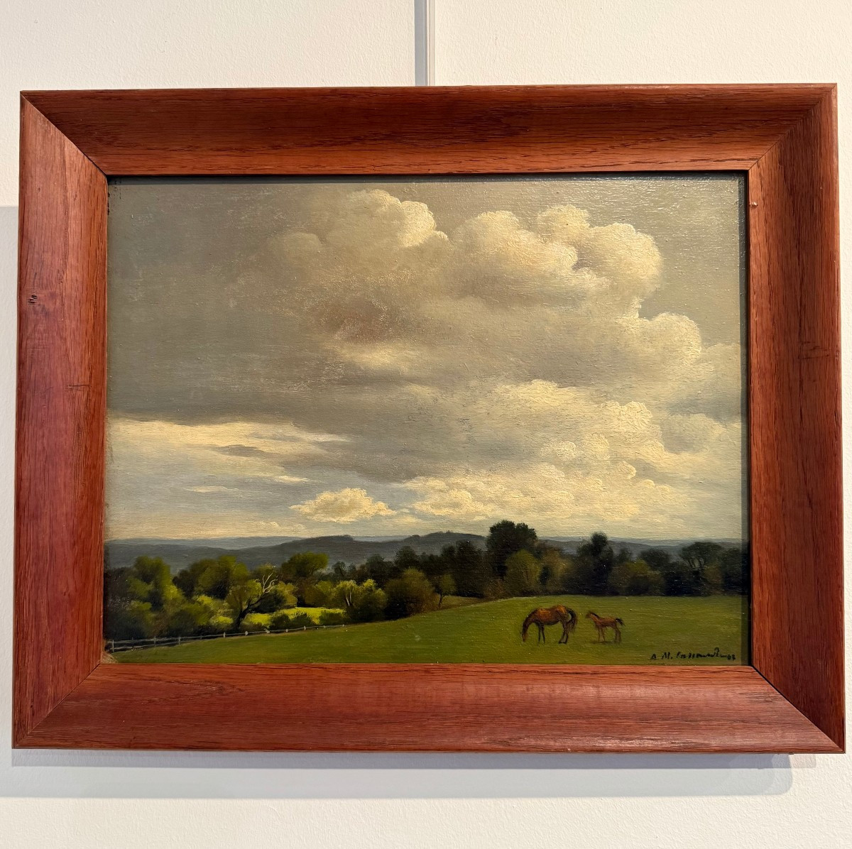 Landscape, Oil On Panel By Adolphe Mouron Cassandre 1943