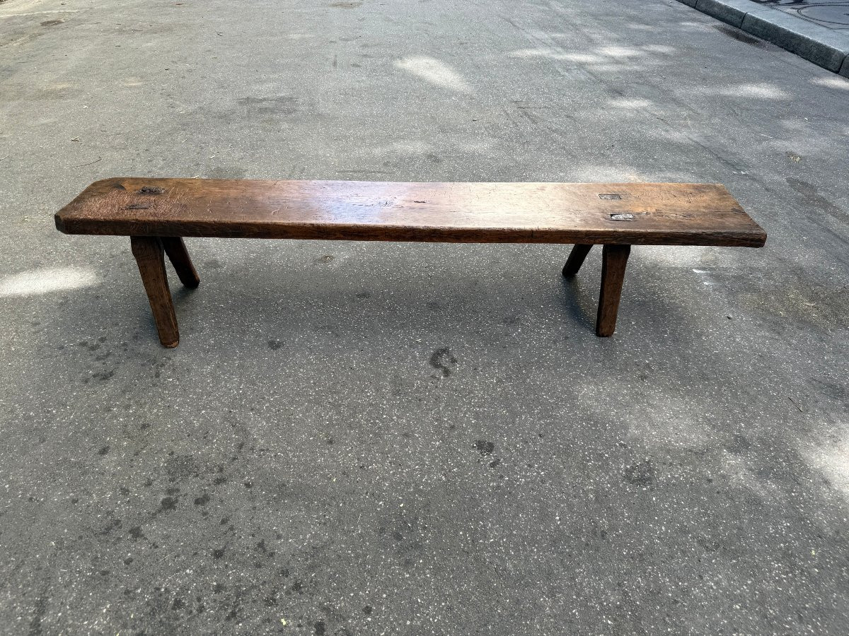 Large Brutalist Bench, Alpine Work, Italy Circa 1880-photo-2