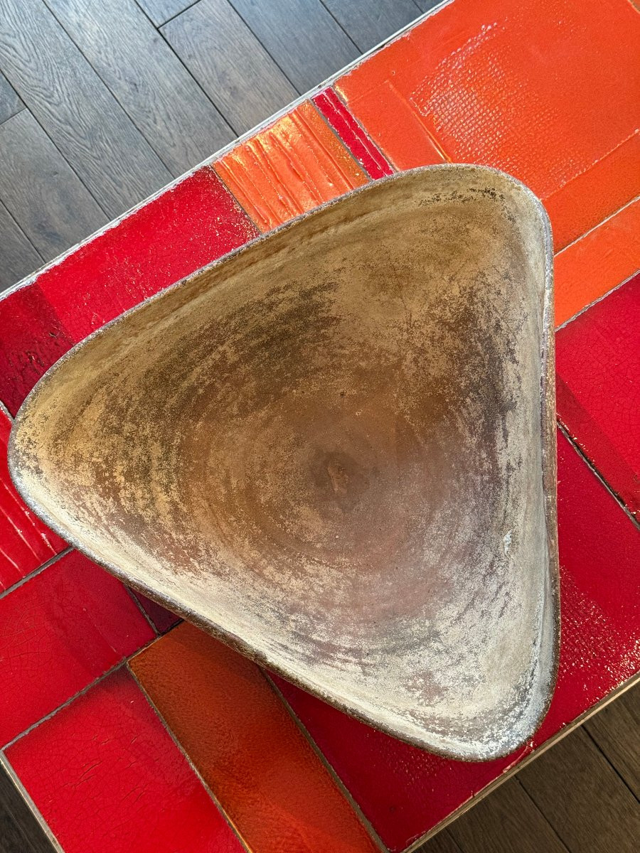 Large Trilobed Cup From The Potters Of Accolay Circa 1950-photo-3