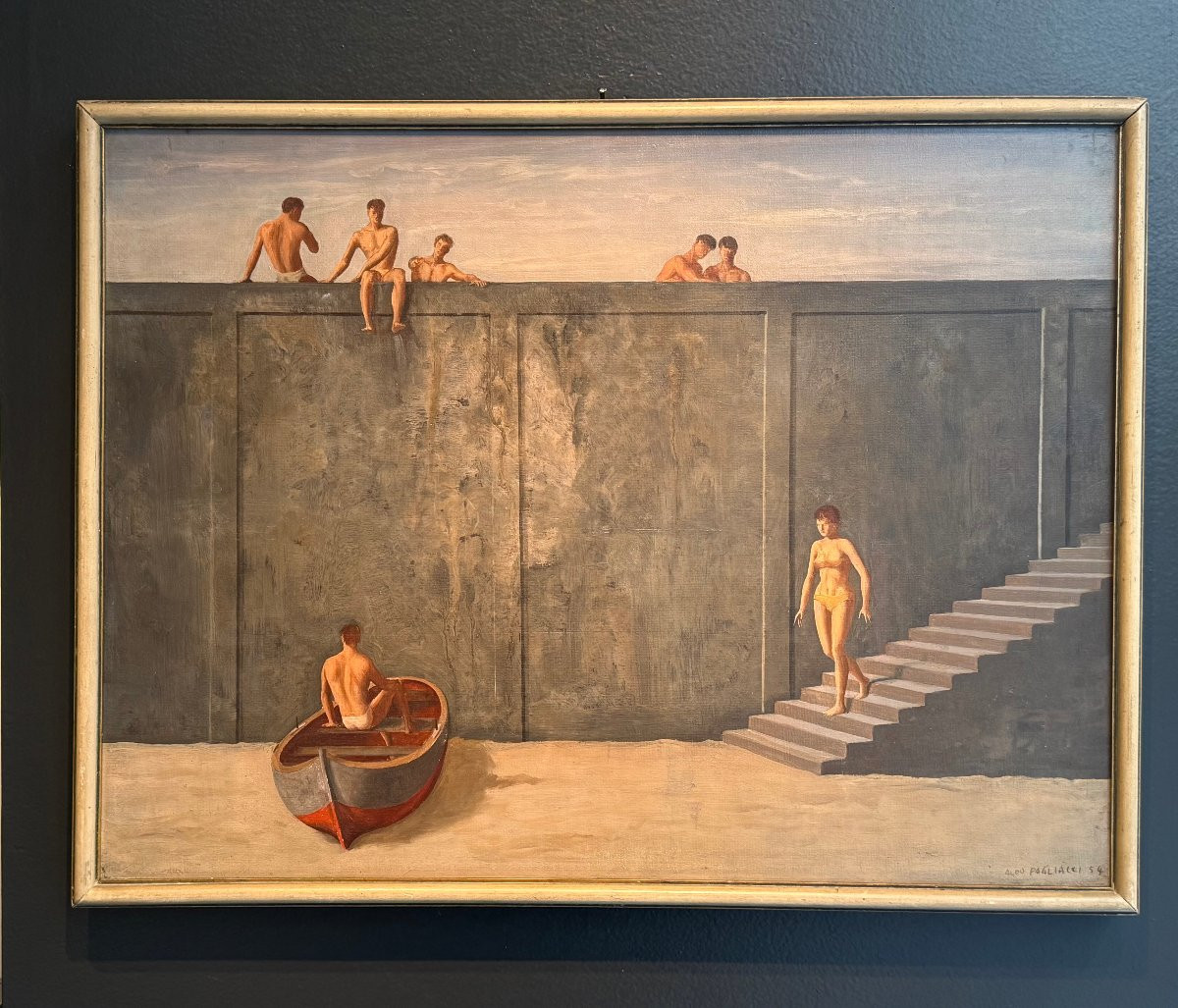 Aldo Pagliacci, huile sur bois, 1954 -photo-2