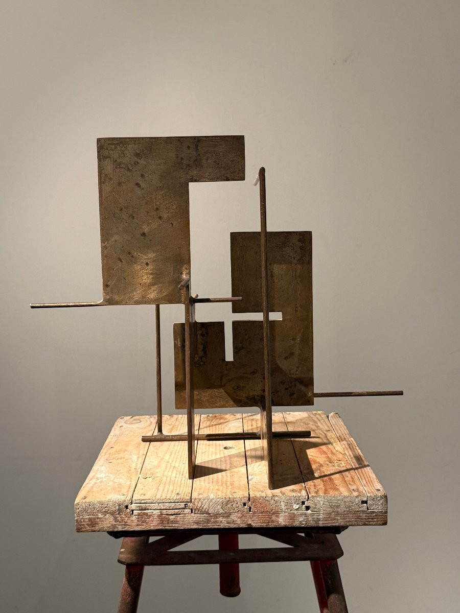Disintegrated Cube, Steel Sculpture, Unique Piece By Francesco Marino Di Teana 1957 -photo-2