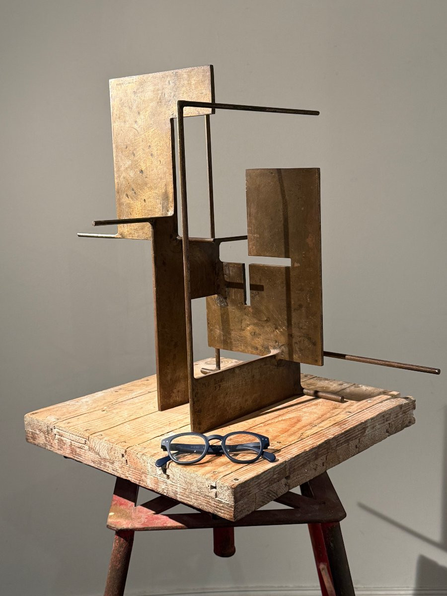 Disintegrated Cube, Steel Sculpture, Unique Piece By Francesco Marino Di Teana 1957 -photo-3