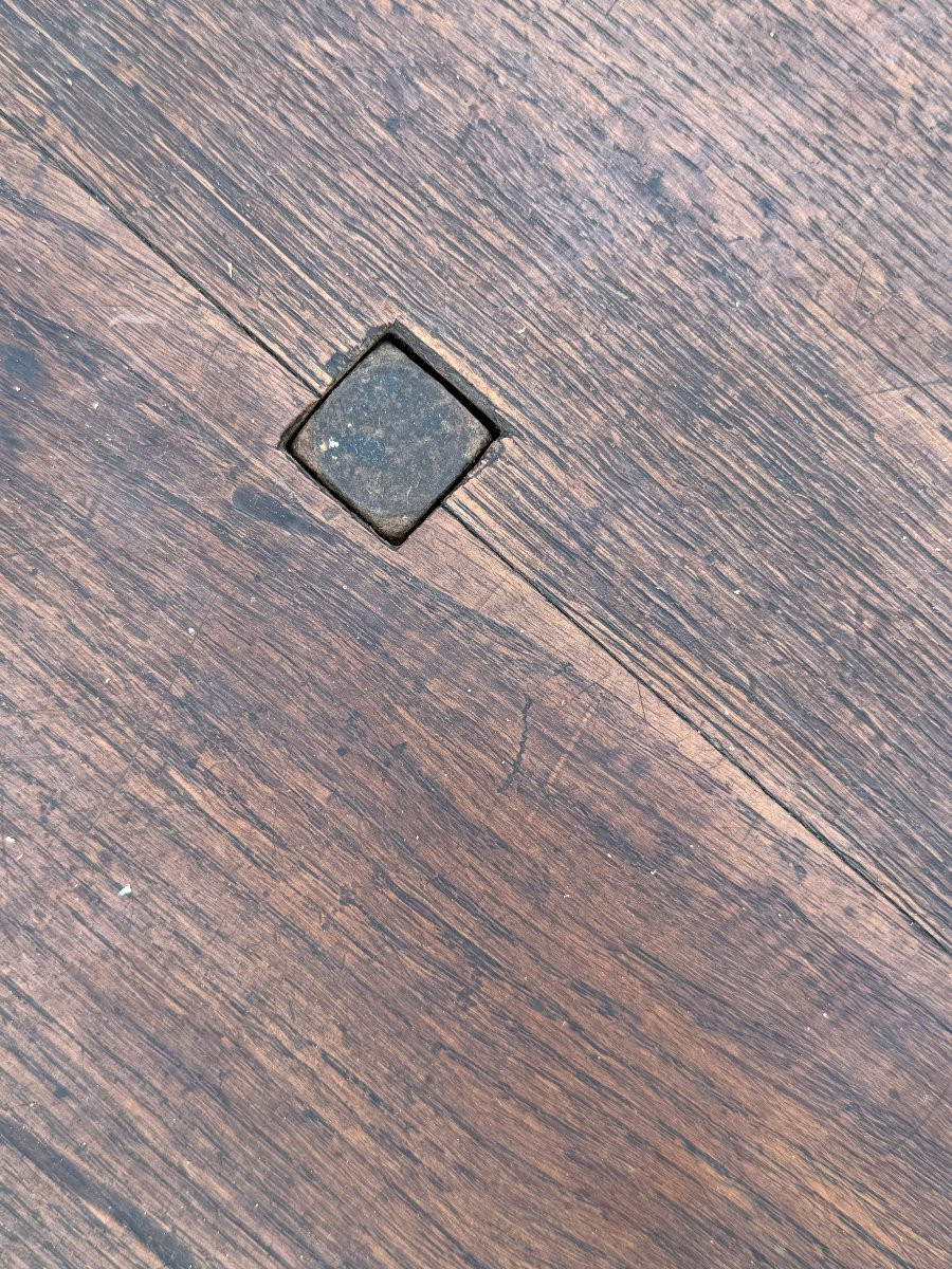 Grosse sellette de sculpteur en chene à plateau pivotant -photo-2