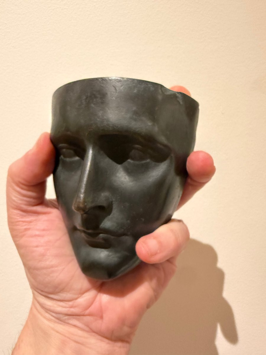 Petit portrait en bronze,  vraissemblablement Napoleon Bonaparte circa 1850-photo-2