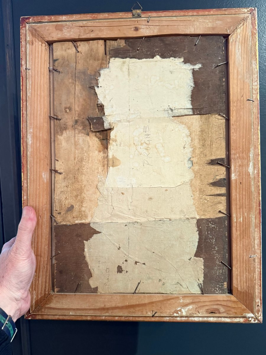 Huile sur panneau encadrée sous verre de G. Ruffini -photo-3