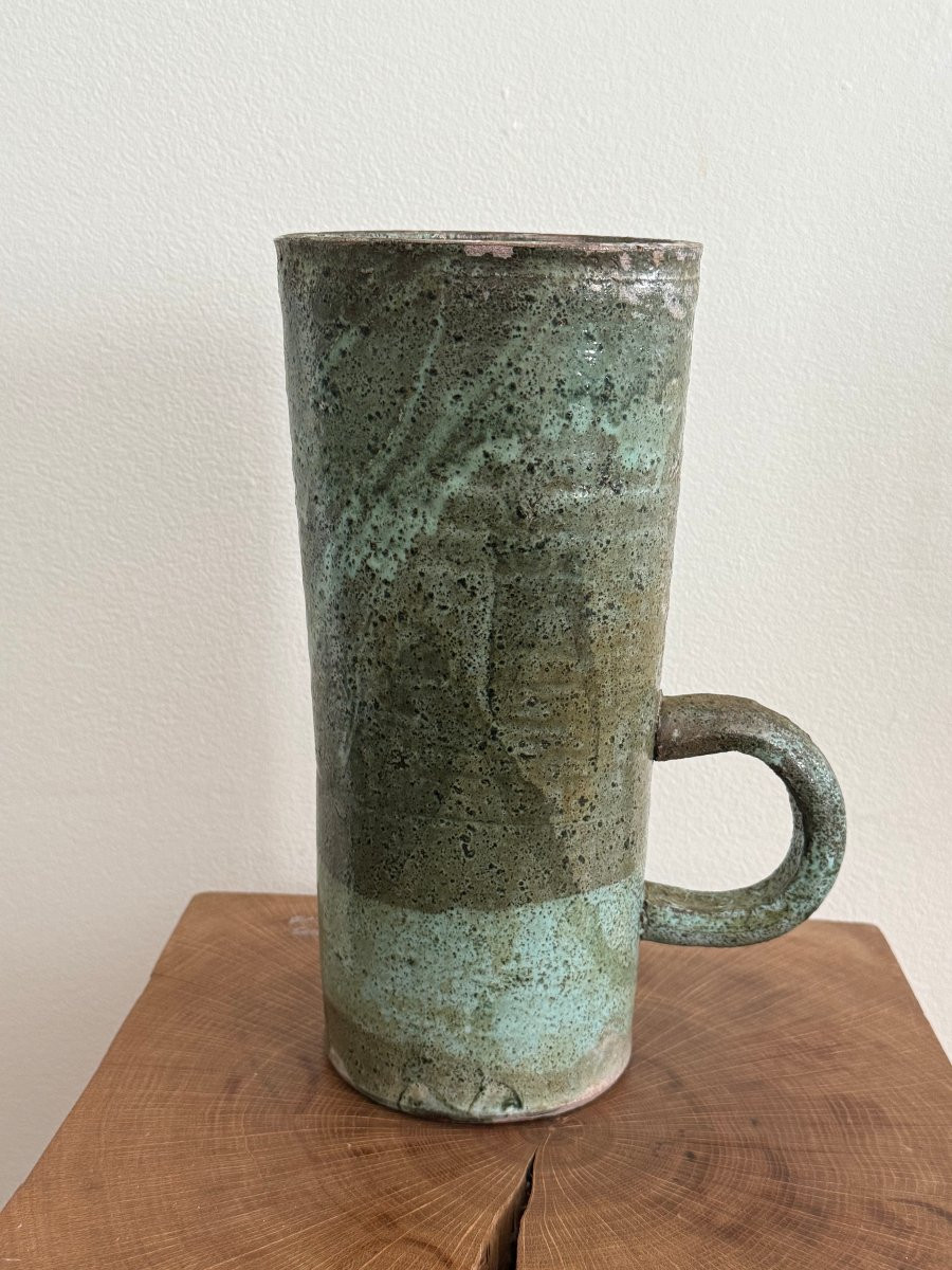 Grand pichet en céramique , travail anonyme français des années 50-60-photo-2