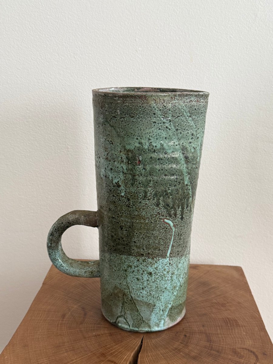 Grand pichet en céramique , travail anonyme français des années 50-60-photo-3