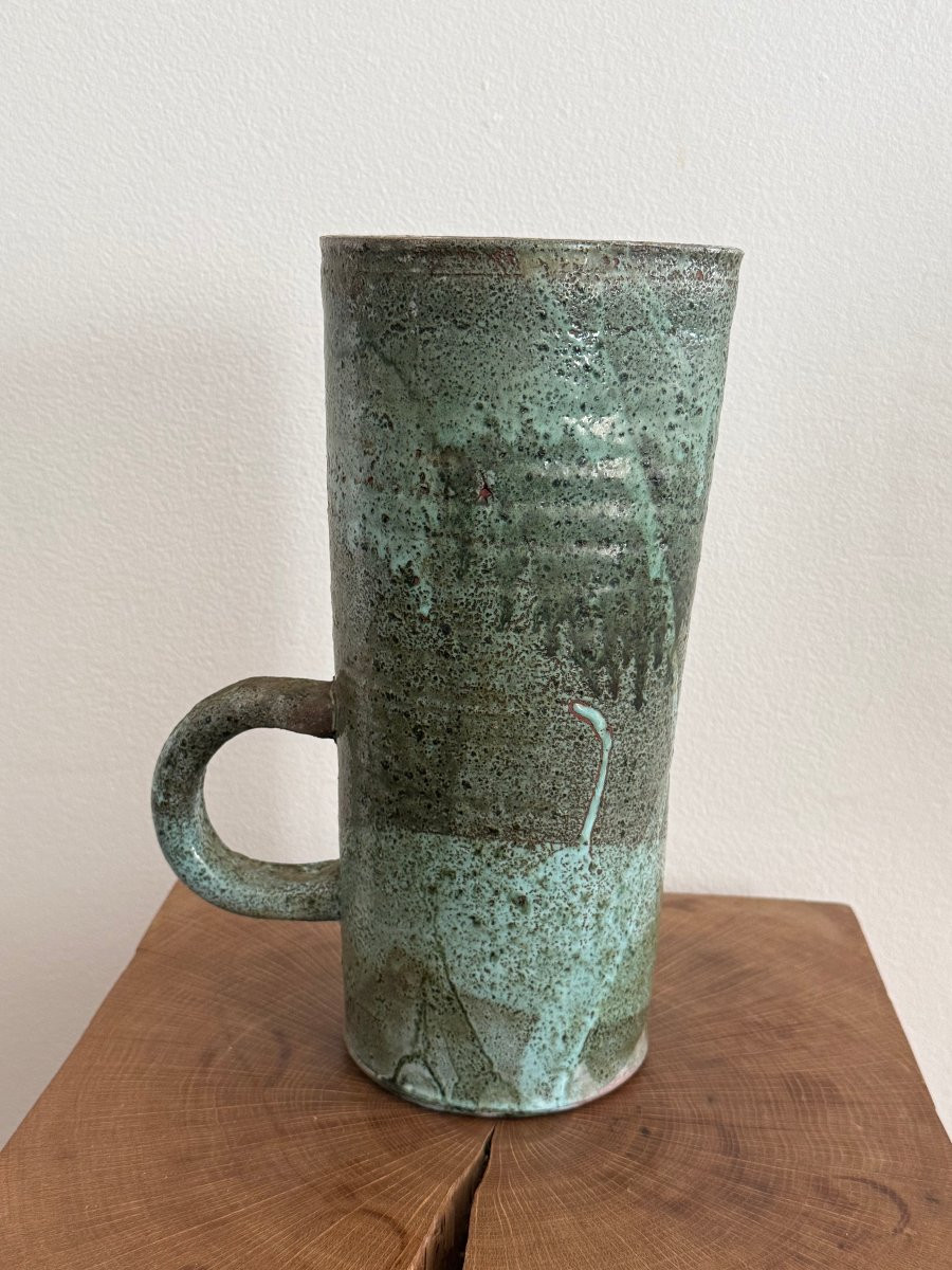 Grand pichet en céramique , travail anonyme français des années 50-60-photo-4