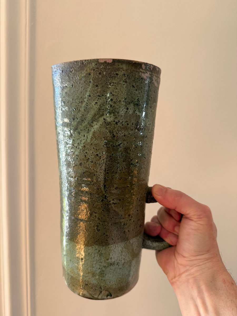 Grand pichet en céramique , travail anonyme français des années 50-60-photo-2