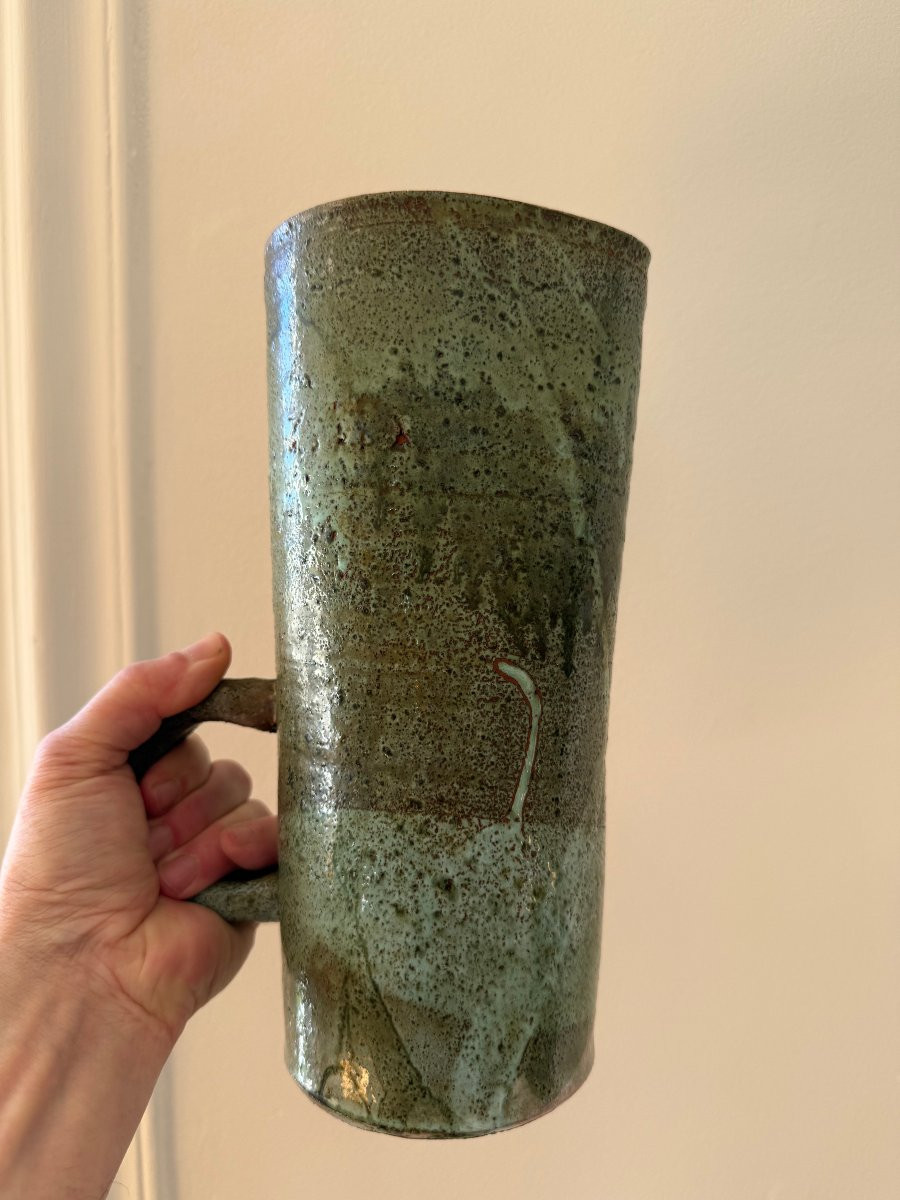 Grand pichet en céramique , travail anonyme français des années 50-60-photo-3