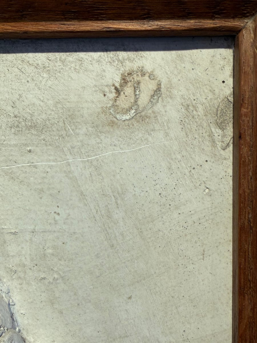 Bas relief en platre allégorie de la musique et de la peinture vers 1940-photo-1