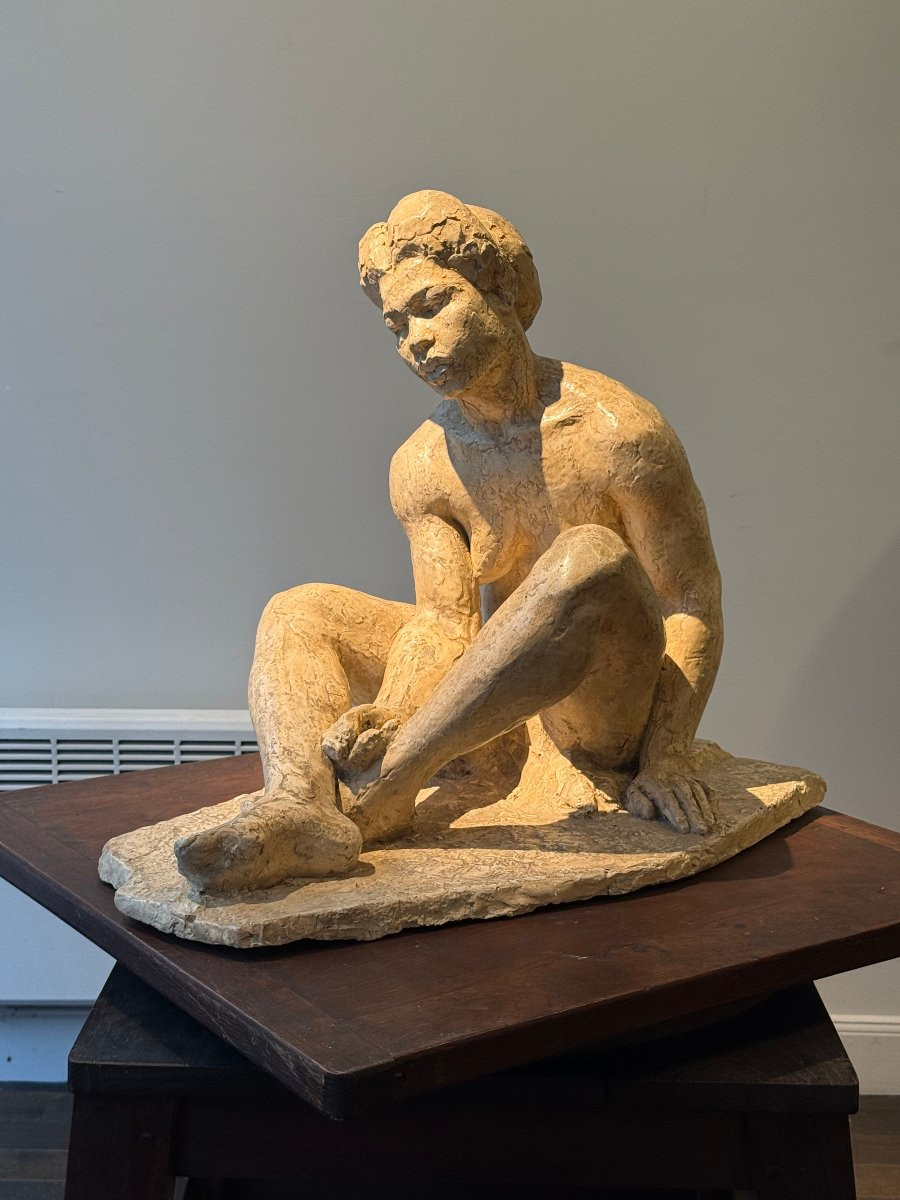 Grand platre africaniste début XXe dans le gout de Herbert Ward -photo-2