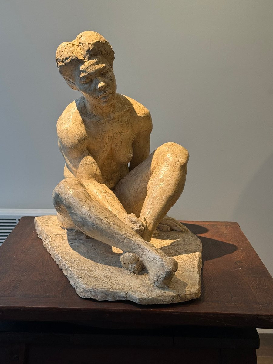 Grand platre africaniste début XXe dans le gout de Herbert Ward -photo-3