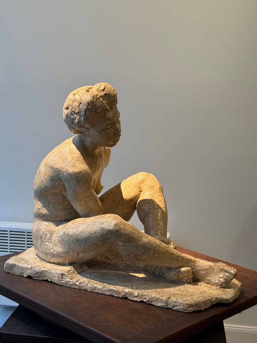 Grand platre africaniste début XXe dans le gout de Herbert Ward -photo-4