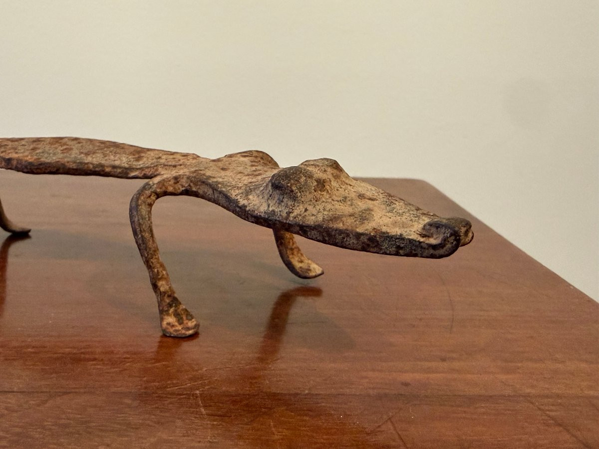 crocodile en fer forgé, Lobi, Afrique de l'Ouest vers 1950-60-photo-3