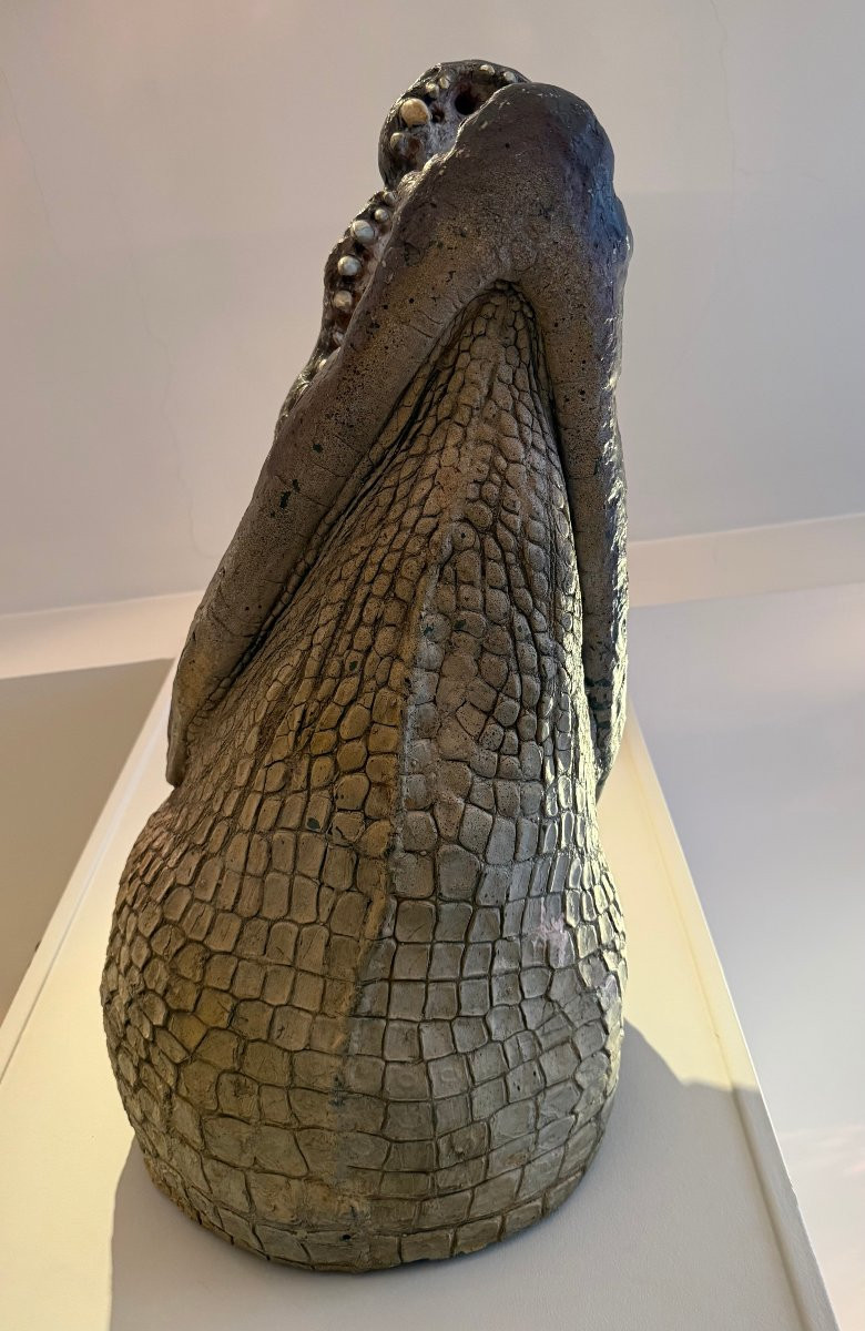 Tete de crocodile grandeur nature en fibre de verre -photo-1