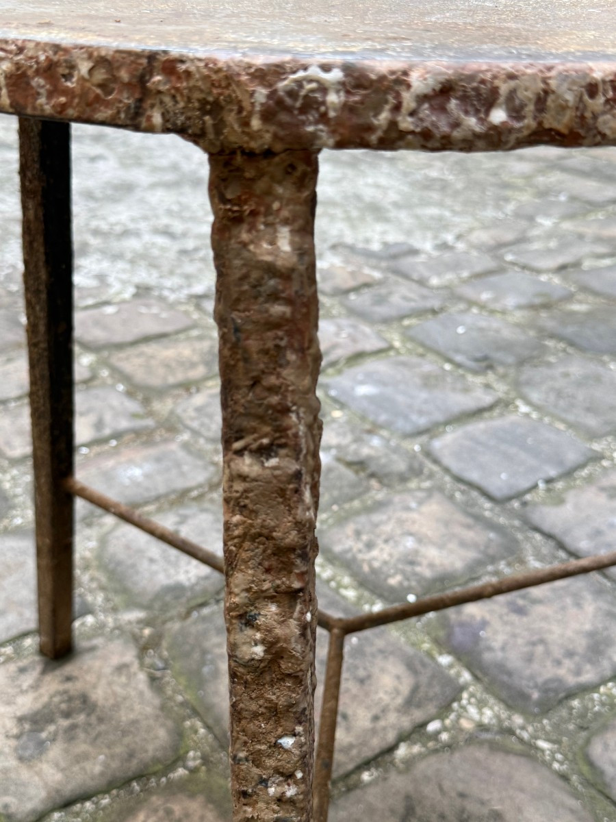 A Metal Tripod Pedestal Table From A Potter's Workshop-photo-1