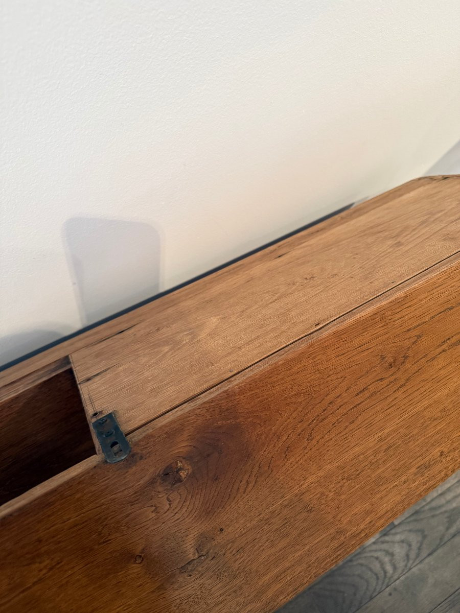 Large Solid Oak 3-box Wall Shelf Circa 1950-photo-2