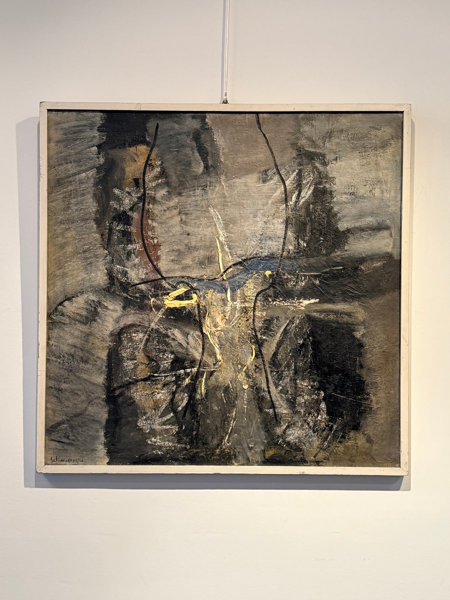 Abstract Painting By Paolo Schiavocampo,  Signed And Dated 1959