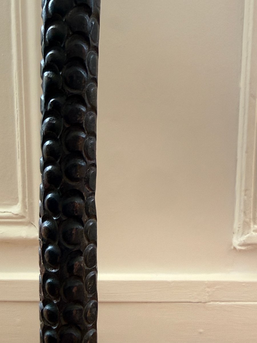 Bronze Candlestick Depicting A Stylized Snake, Circa 1930-photo-4
