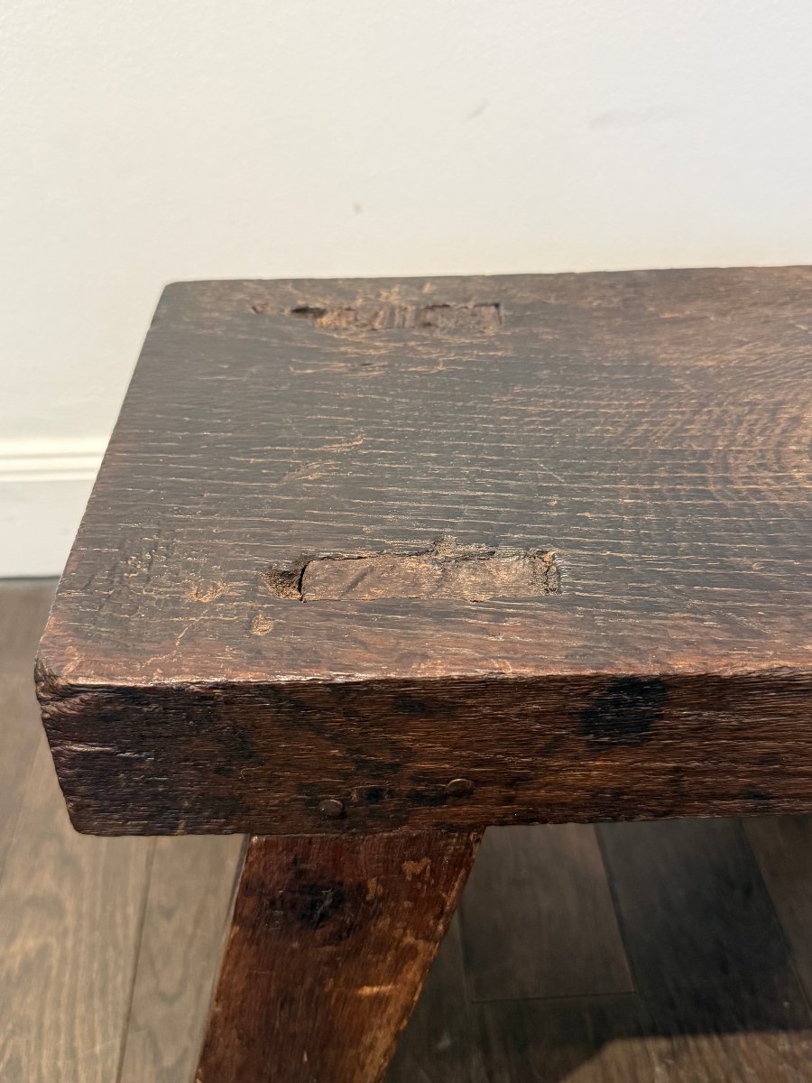 Japanese- Or Brutalist-stool Made Of Solid Oak -photo-2
