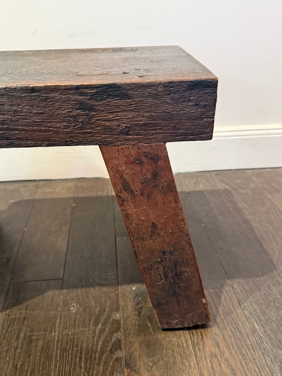 Japanese- Or Brutalist-stool Made Of Solid Oak -photo-3