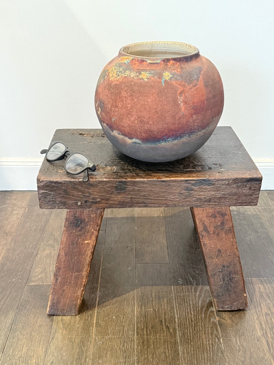 Japanese- Or Brutalist-stool Made Of Solid Oak -photo-3