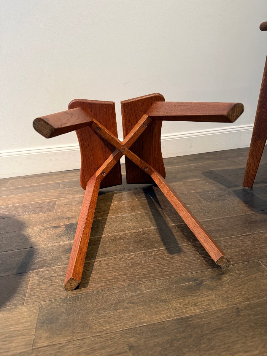 Paire de Tabourets modèle trèfle de Marcel Gascoin circa 1950-photo-2