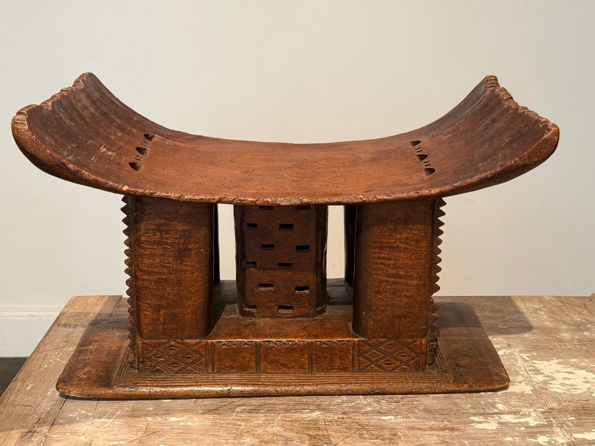 Ashanti Wedding Stool Known As "mma Dwa," Early 20th Century  