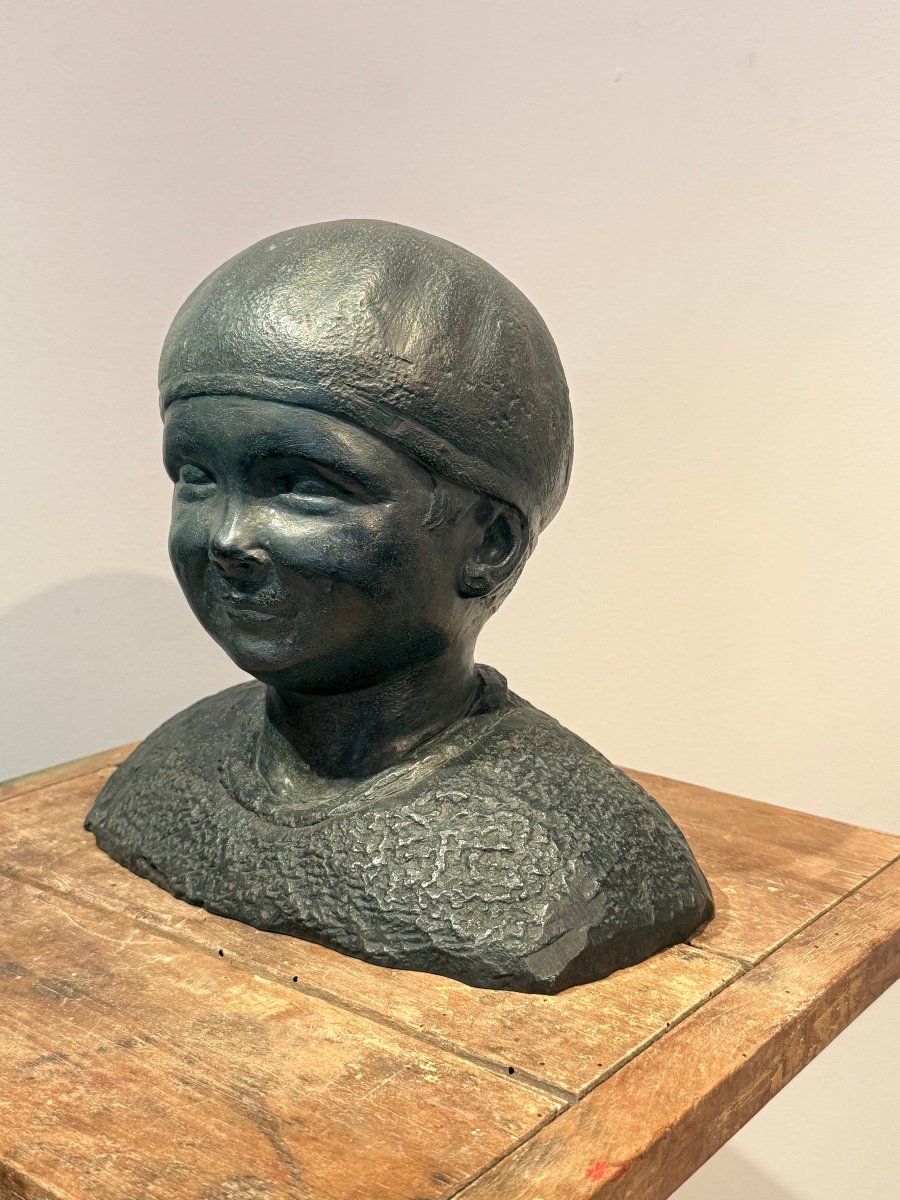 Jacques Au Béret, A Bronze Sculpture By André Abbal -photo-2
