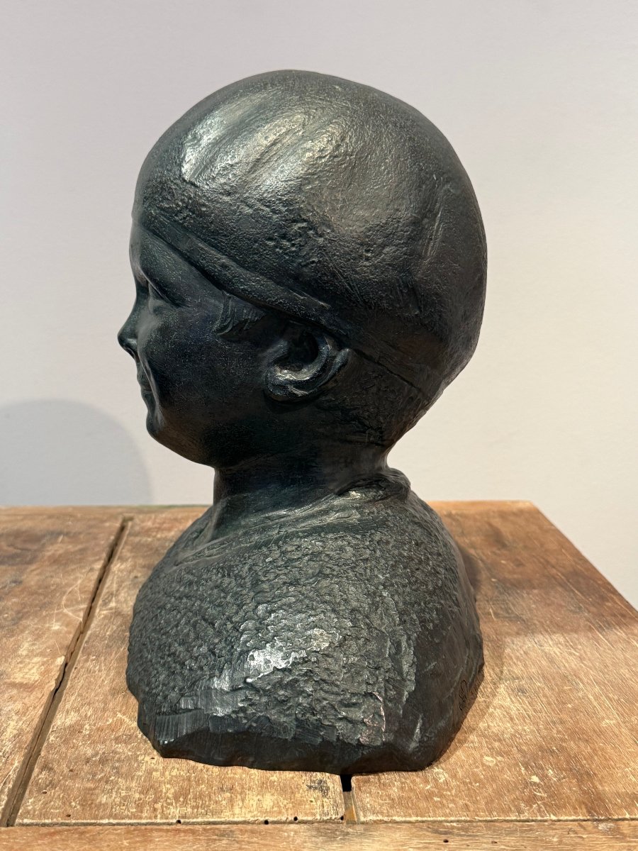 Jacques Au Béret, A Bronze Sculpture By André Abbal -photo-3