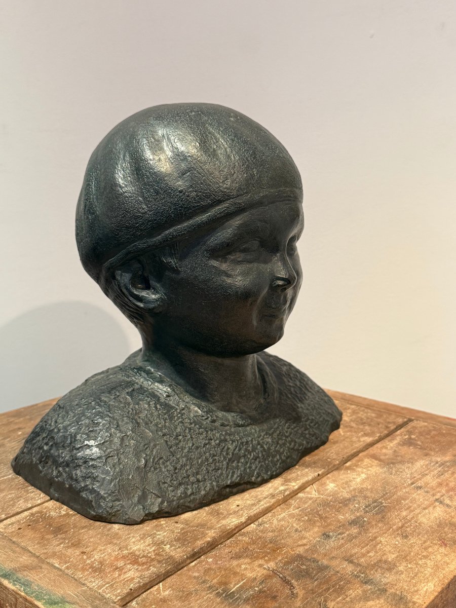Jacques Au Béret, A Bronze Sculpture By André Abbal -photo-2