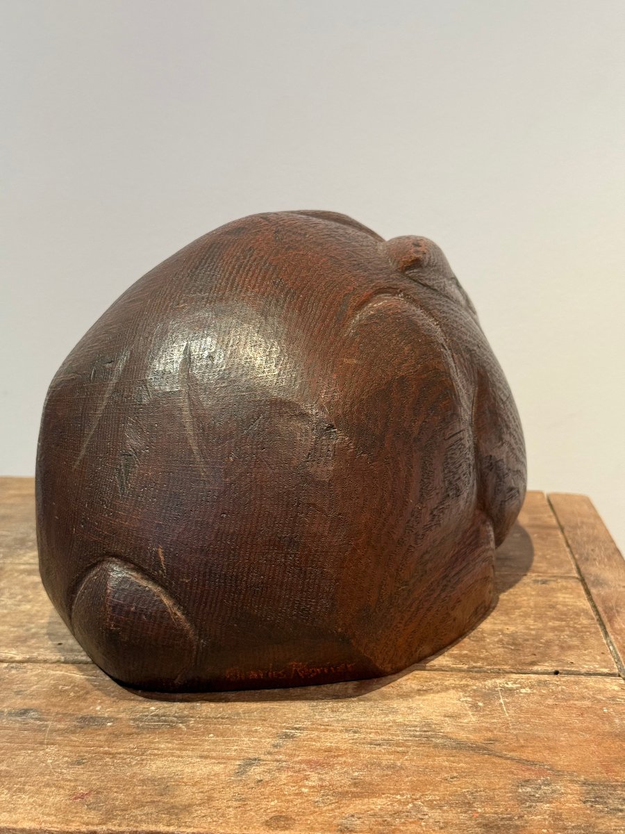 Un grand lapin, sculpture en taille directe de Charles Régnier vers 1930-photo-2