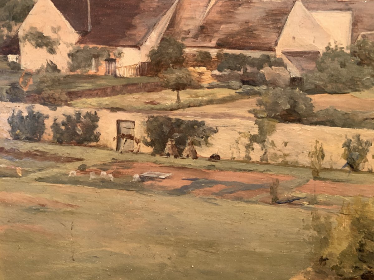 Landscape Oil On Panel By Felix Berne Bellecour Late 19th Century -photo-3