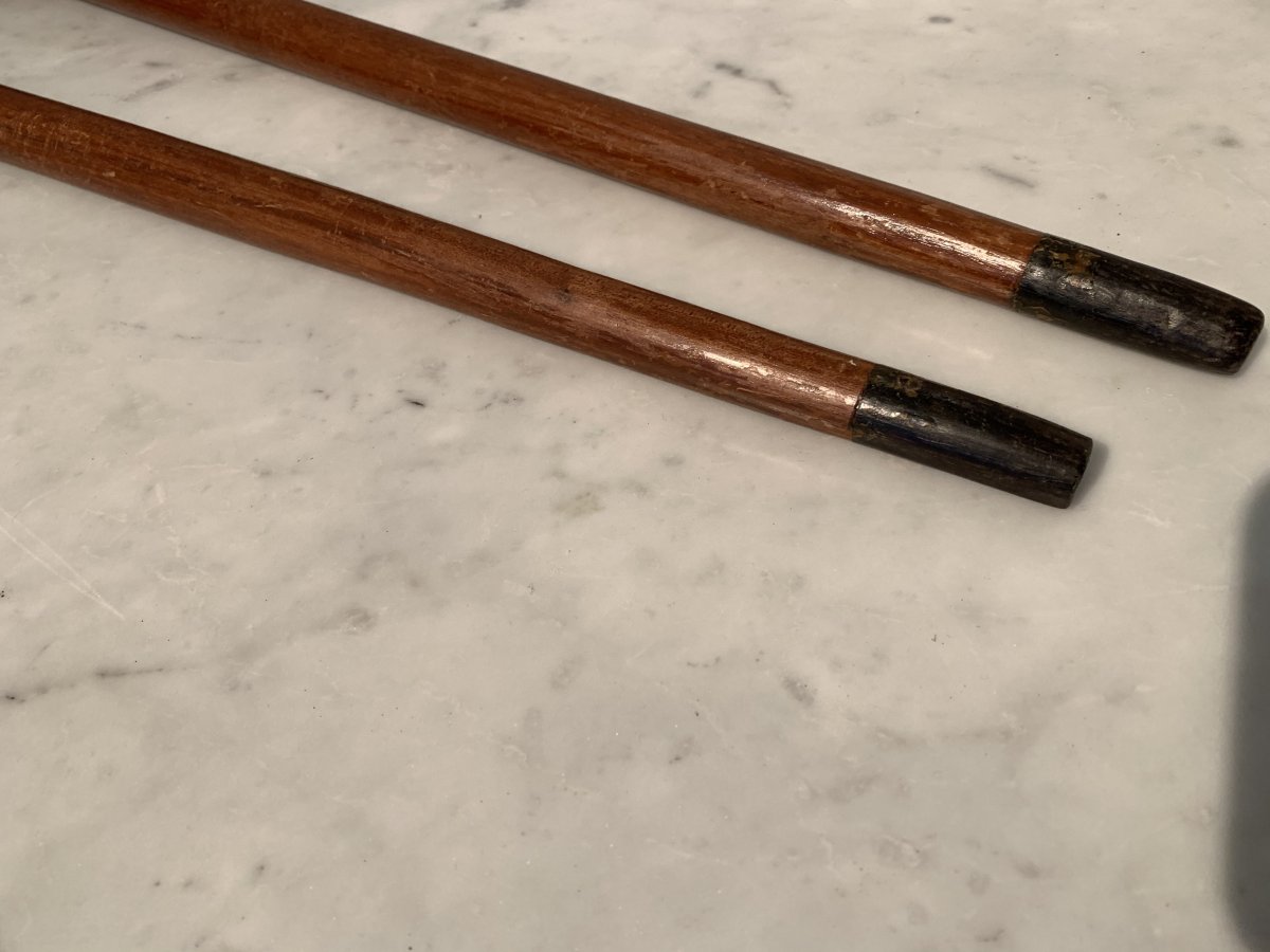 Two Africanist Canes In Carved Wood Colonial Work From The 1950s-photo-7