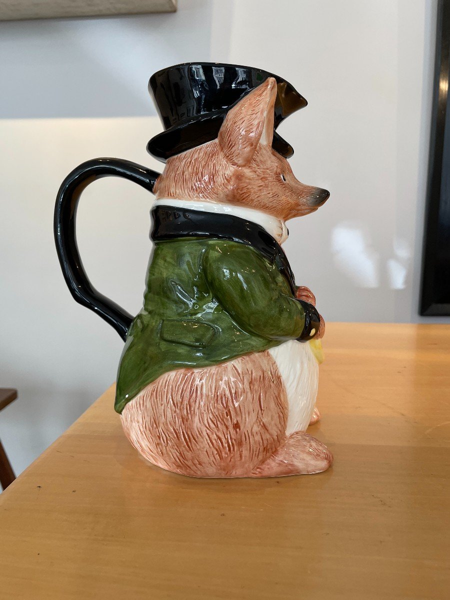 Ceramic Pitcher Representing A Fox In Hunting Outfit-photo-4