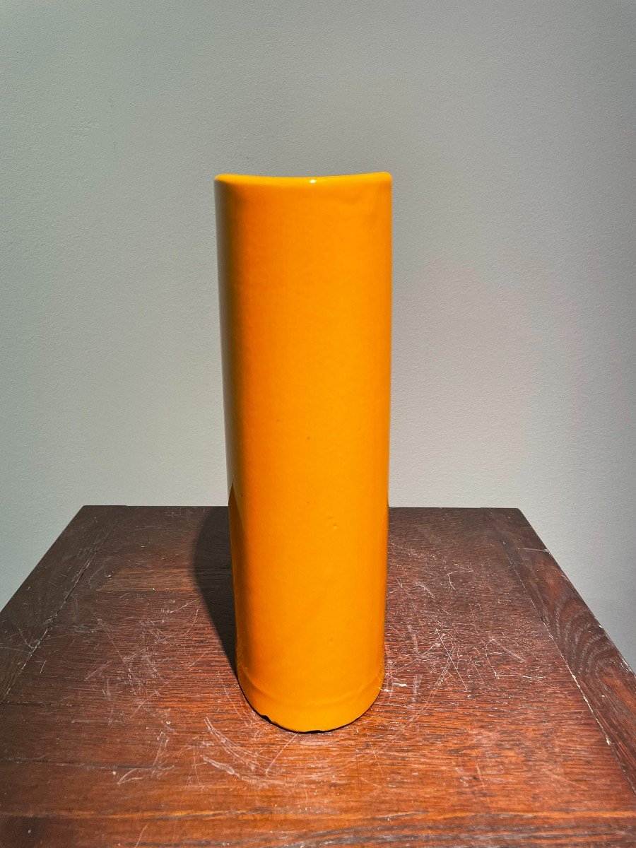 Vase en céramique jaune Italie années 60 -photo-2