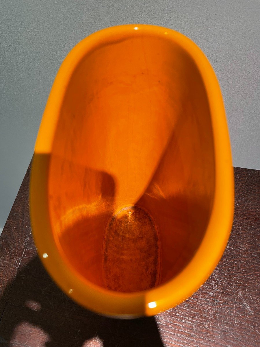 Vase en céramique jaune Italie années 60 -photo-1