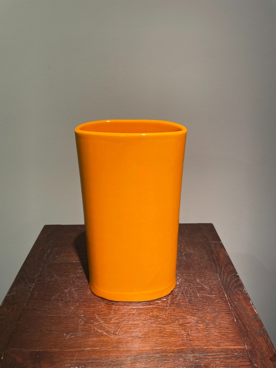 Vase en céramique jaune Italie années 60 