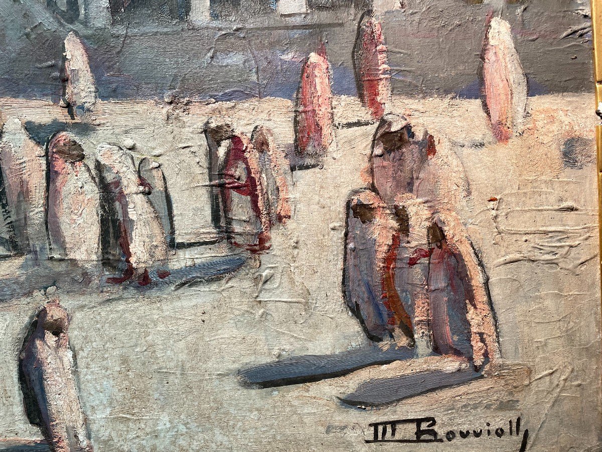 Ghardaia, Pink Effects - Setting Sun, Oil On Canvas By Maurice Bouviolle-photo-2