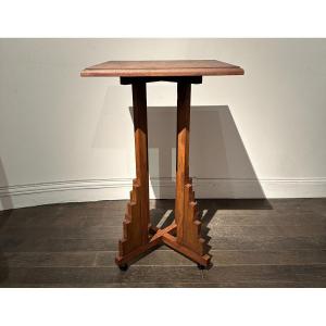 Oak Side Table, Amsterdam School, Early 20th Century 